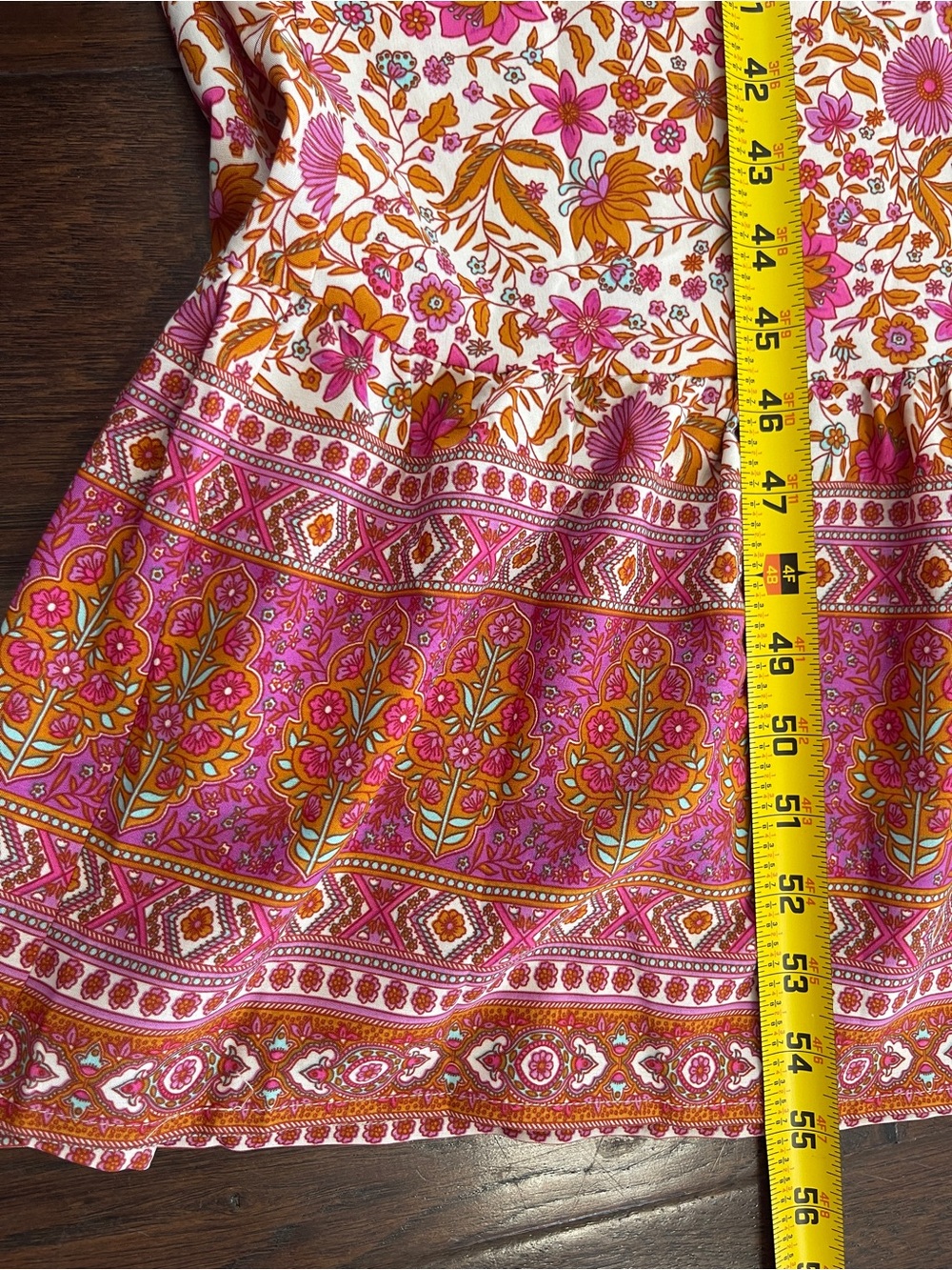 GiGio Size 1X Chiffon Oversized Plus Maxi Dress Boho Maximalist Orange Pink - Picture 7 of 7